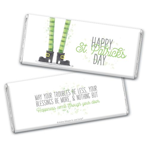 Personalized St. Patrick's Day Lucky Feet Chocolate Bar Wrappers
