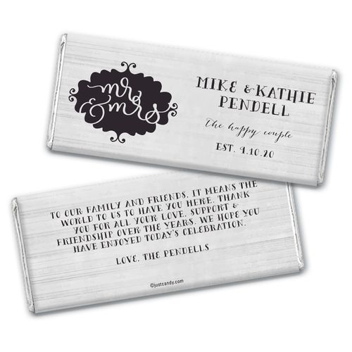 Personalized The Happy Couple Wedding Chocolate Bar Wrappers