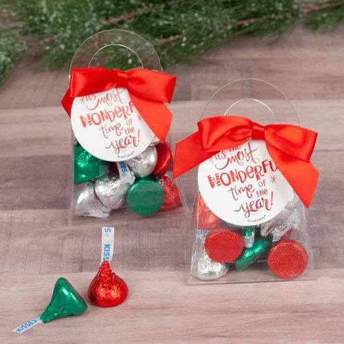 Christmas Wonderful Time Hershey's Kisses Purse and Gift Tag