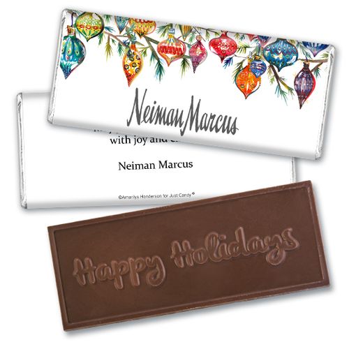 Personalized Christmas Add Your Logo Ornaments Embossed Chocolate Bar & Wrapper