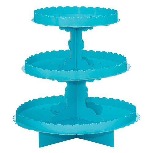 Caribbean Blue 3 Tier Cupcake Stand