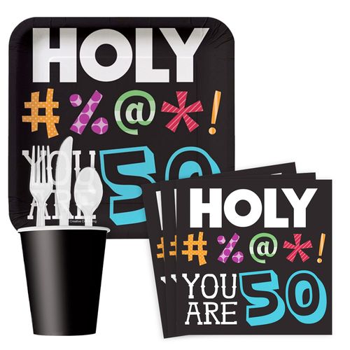 Holy Bleep 50Th Birthday Standard Tableware Kit (Serves 8)