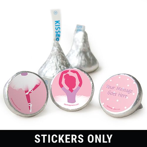 Birthday 3/4" Sticker Ballerina Themed Personalized Stickers (108 Stickers)