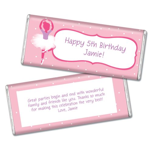 Birthday Ballerina Themed Personalized Hershey's Chocolate Bar Wrappers
