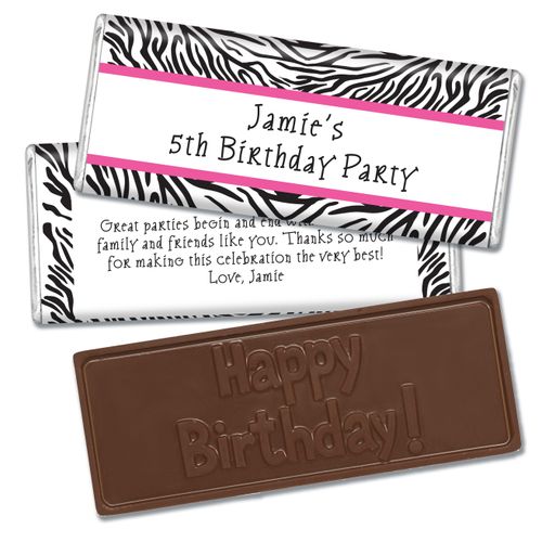 Birthday Zebra Embossed Happy Birthday Bar