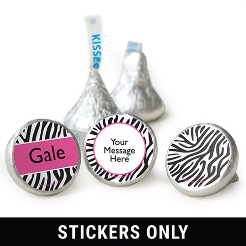 Birthday 3/4" Sticker Zebra Personalized Stickers (108 Stickers)