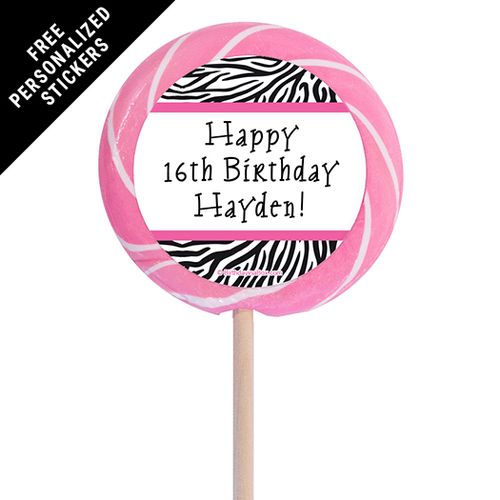 Birthday Personalized 3" Swirly Pop (12 Pack)