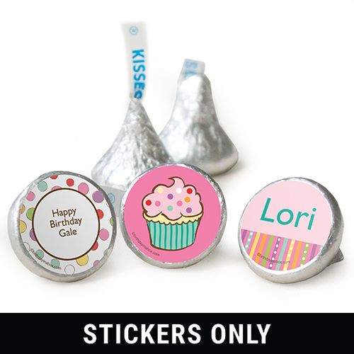 Birthday 3/4" Sticker Sweet Stuff Personalized Stickers (108 Stickers)
