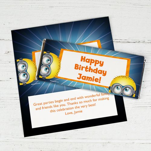 Birthday Despicable Me Themed Personalized Hershey's Chocolate Bar Wrappers