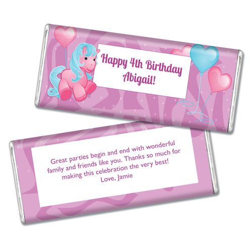 Birthday Pony Personalized Chocolate Bar & Wrapper