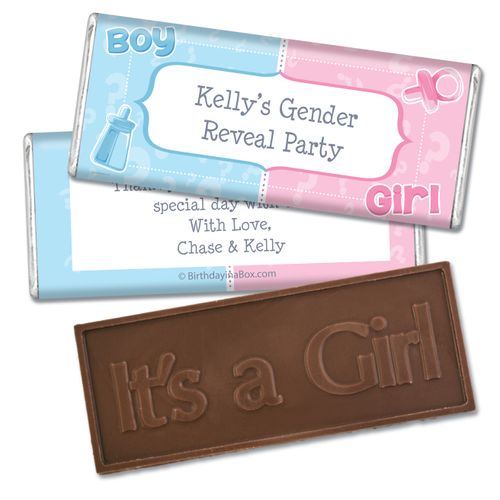 Pick a Side Gender Reveal Personalized Hershey's Chocolate Bar Wrappers