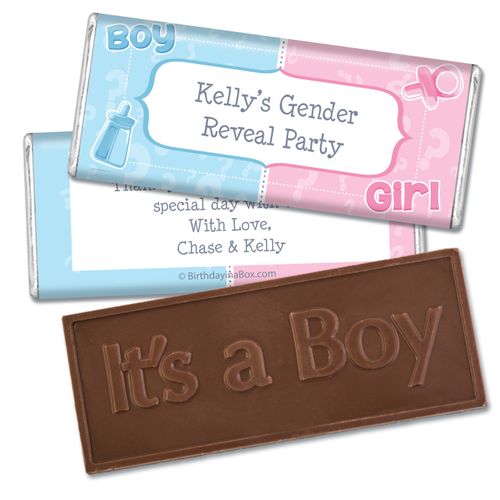 Pick a Side Gender Reveal Personalized Hershey's Chocolate Bar Wrappers