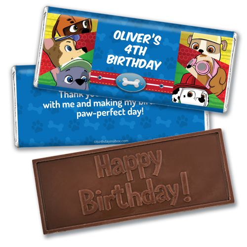 Personalized Birthday Paw Command Embossed Chocolate Bars