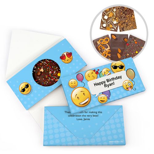 Personalized Emoji Birthday Gourmet Infused Belgian Chocolate Bars (3.5oz)