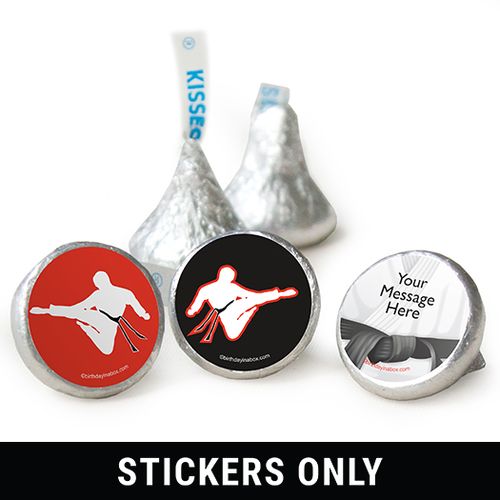 Birthday 3/4" Sticker Karate Personalized Stickers (108 Stickers)