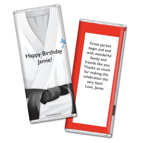 Birthday Karate Personalized Hershey's Chocolate Bar Wrappers