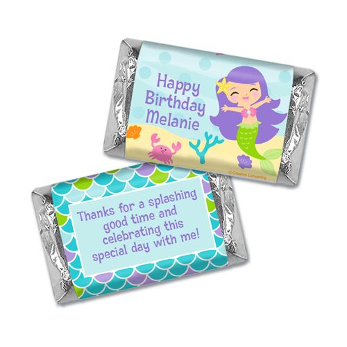 Personalized Mermaid Friends Birthday Hershey's Miniatures Wrappers