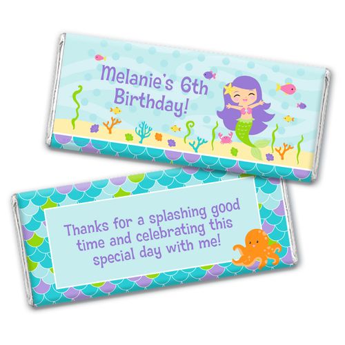 Personalized Birthday Mermaid Friends Chocolate Bar Wrappers Only