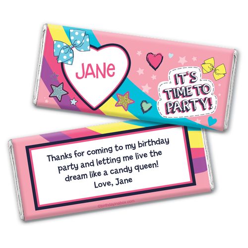 Personalized Birthday Party Bows Chocolate Bar Wrappers Only