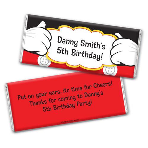 Personalized Birthday Mickey Party Chocolate Bar Wrappers Only