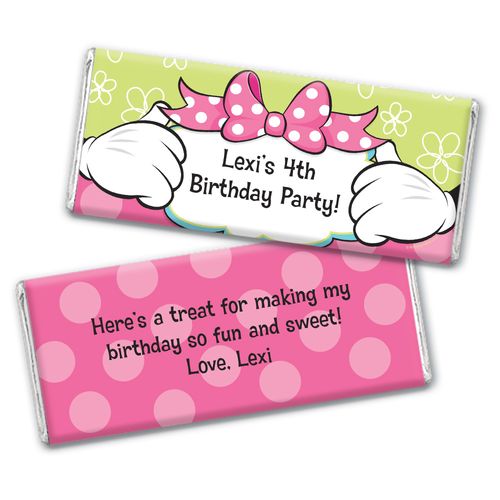 Personalized Birthday Miss Mouse Chocolate Bar Wrappers Only