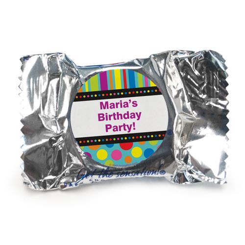 Birthday Stripes & Dots Personalized Peppermint Patties