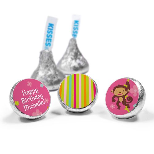 Birthday Girl Monkey Personalized Hershey's Kisses Candy