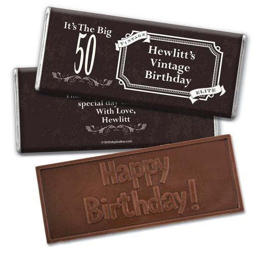 Vintage Elite Birthday Embossed Happy Birthday Chocolate Bar