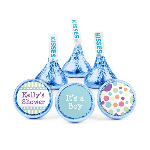 Personalized Baby Shower Colorful Dots Hershey's Kisses