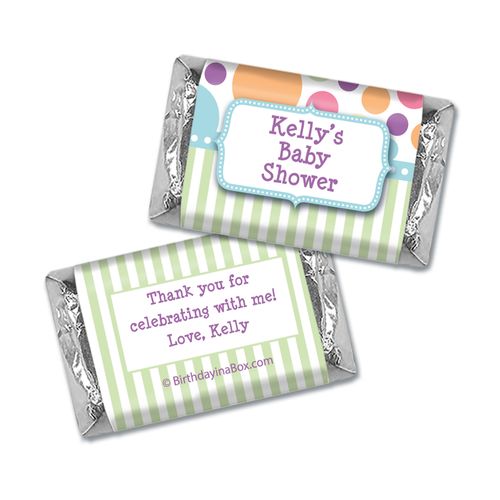 Baby Shower Blue Stripe Personalized Hershey's Miniatures Wrappers