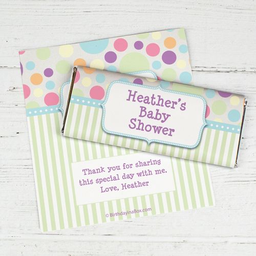 Baby Shower Blue Stripe Personalized Hershey's Chocolate Bar Wrapper