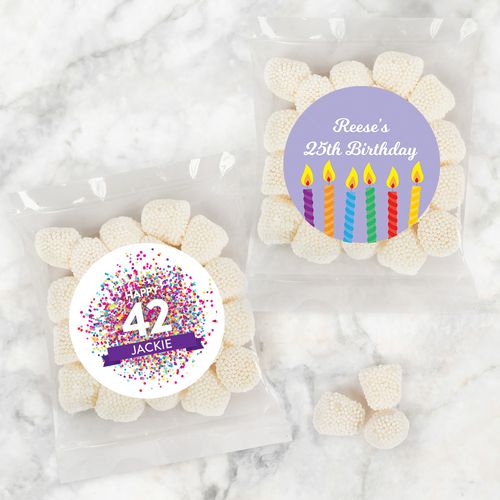 Personalized Birthday Candy Bags with Jelly Belly Champagne Bubble Gumdrops