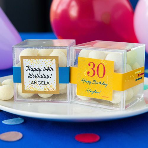 Personalized Milestone 30th Birthday JUST CANDY® favor cube with Premium Sugar Cookie Bites