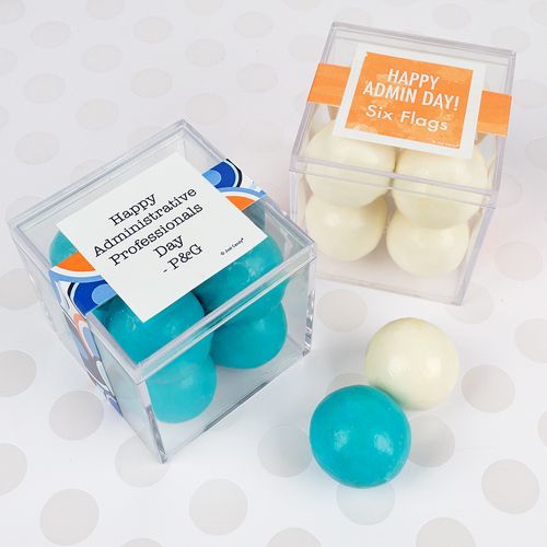 Personalized Administrative Professionals Day JUST CANDY® favor cube with Premium Malted Milk Balls