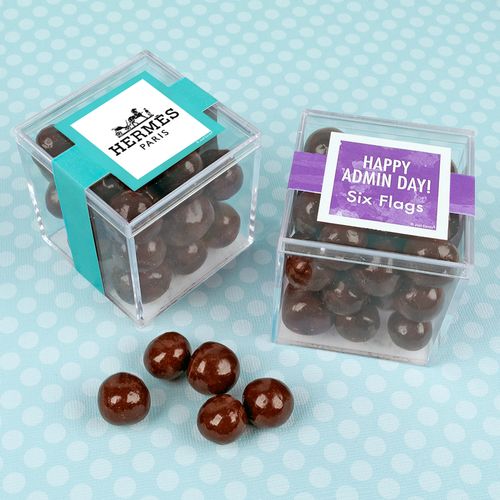 Personalized Administrative Professionals Day JUST CANDY® favor cube with Premium Rum Cordials - Dark Chocolate