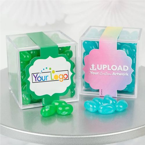 Personalized Business Add Your Logo JUST CANDY® favor cube with Jelly Belly Jelly Beans
