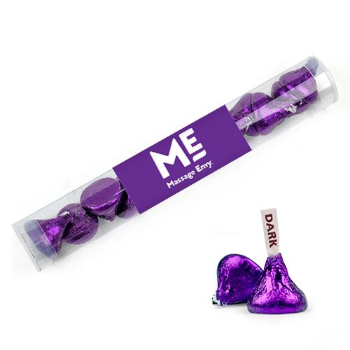 Personalized Business Add Your Logo Favor Assembled Clear Tube Filled with Hershey's Kisses