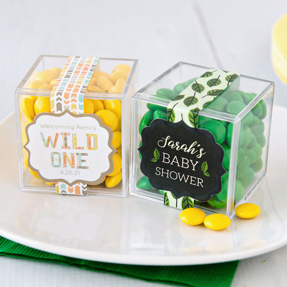 Personalized Baby Shower JUST CANDY® favor cube with Just Candy Milk ...