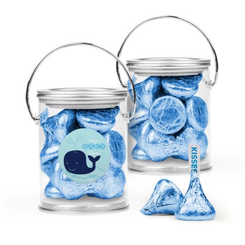 Personalized Baby Shower Favor Assembled Paint Can Filled with Hershey's Kisses