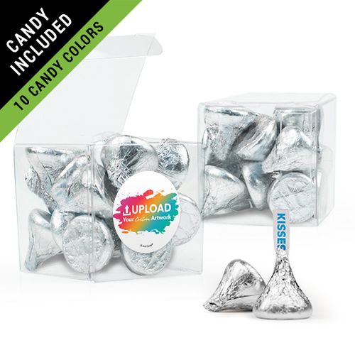 Personalized Thank You Favor Assembled Clear Box Filled with Hershey's Kisses