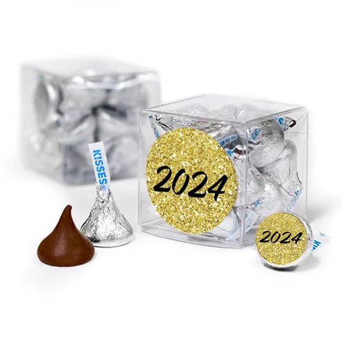 New Year's Eve Gold Glitter Hershey's Kisses Gift Box