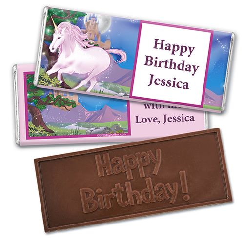 Personalized Birthday Unicorn Embossed Happy Birthday Chocolate Bar