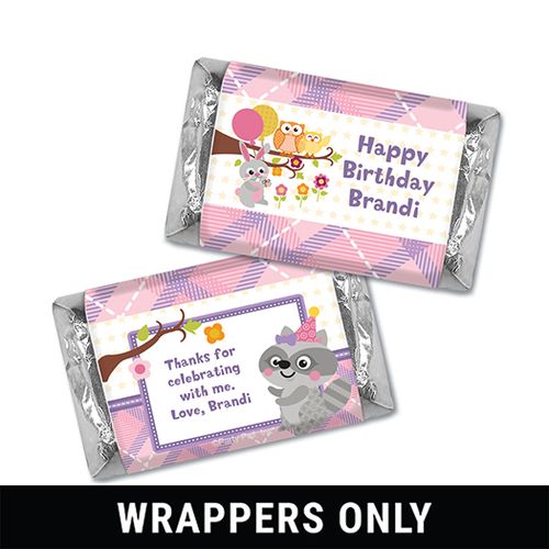 Personalized Birthday Woodland Girl Miniatures Wrappers