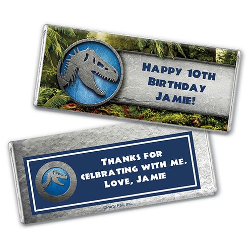 Personalized Birthday Dinosaur Themed Chocolate Bar Wrappers