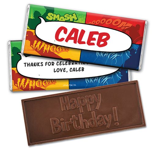 Personalized Birthday Avenger Embossed Happy Birthday Chocolate Bar