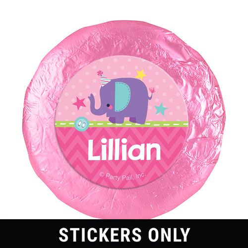 Personalized Birthday Elephant 1.25" Stickers (48 Stickers)