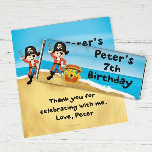 Personalized Birthday Pirate Party Chocolate Bar Wrappers