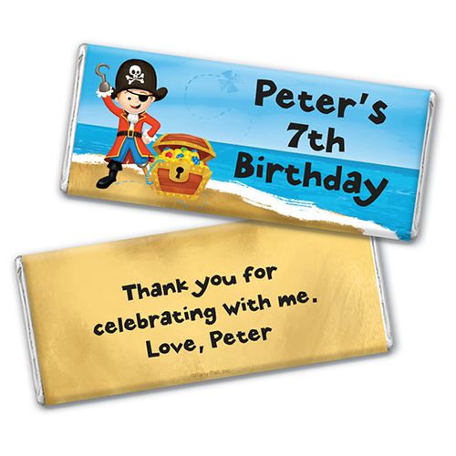 Personalized Birthday Pirate Party Chocolate Bar Wrappers