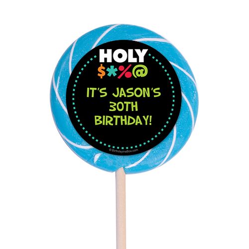 Holy Bleep Milestone Personalized 3" Lollipops (12 Pack)