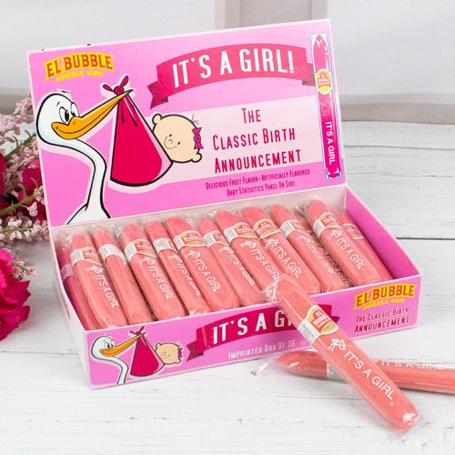 Bubble Gum Cigars "It's A Girl!" - Box of 36